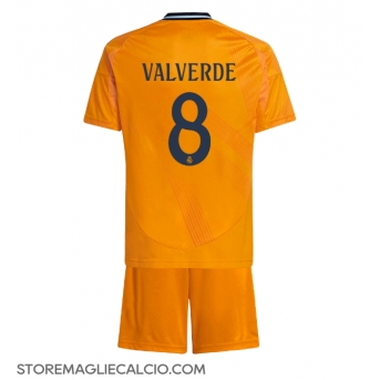 Real Madrid Federico Valverde #8 Maglia Gara Trasferta Repliche 2024-25 Bambino